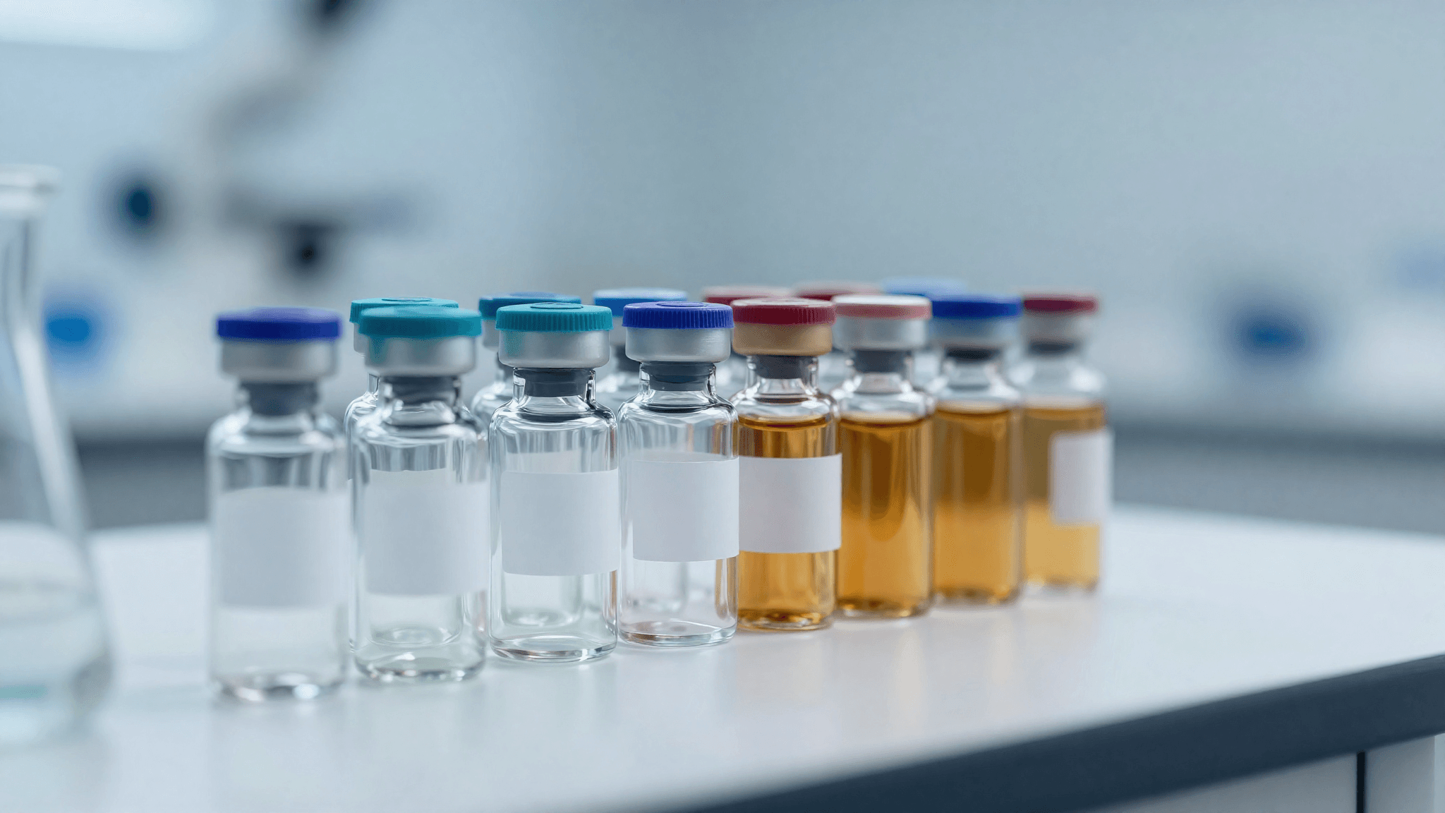 Research-grade peptide vials verified for laboratory use