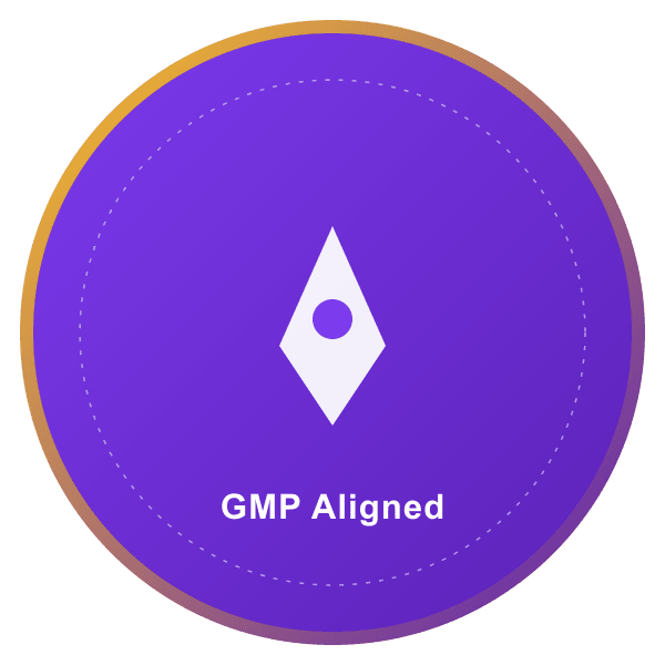 Seal illustration representing GMP aligned process controls