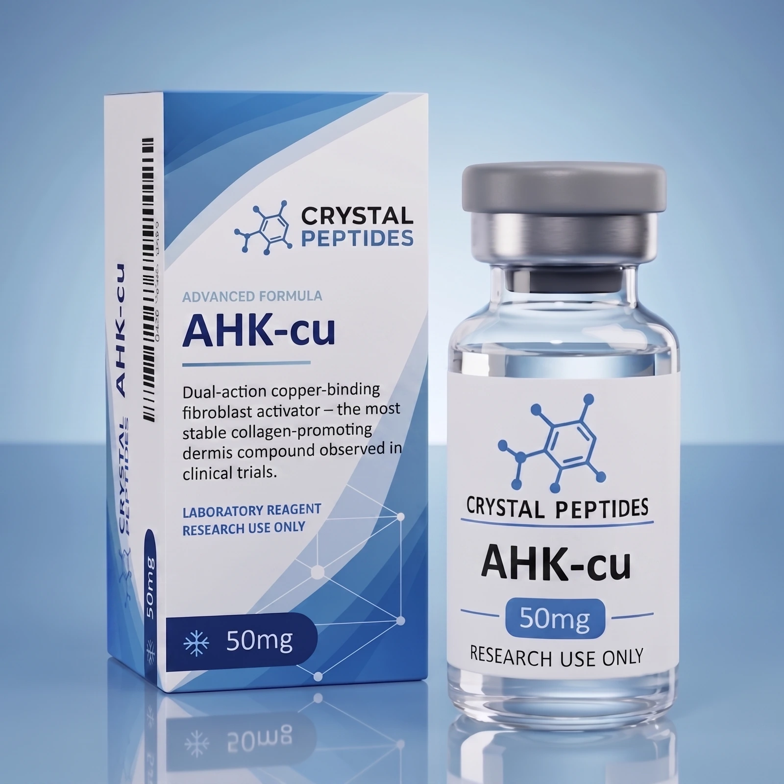 AHK-CU - High Purity Blue Lyophilized Peptide Vial