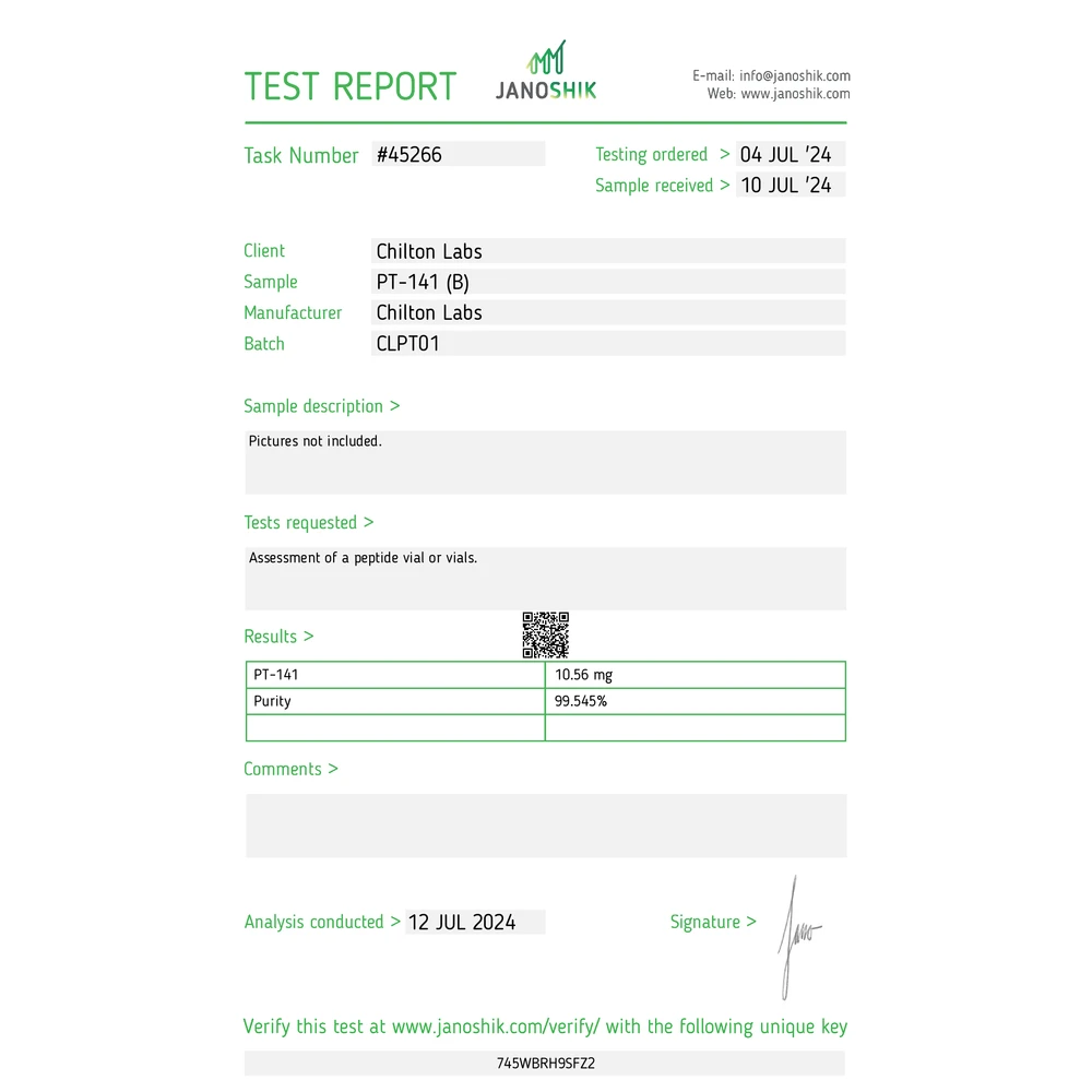 PT-141 (Bremelanotide) Research Peptide 10mg Vial